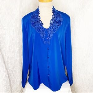 Vintage 90’s Liz Baker Embroidered Blouse